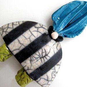 JoAnne Bedient Raku Ceramic Signed Perfume Bottle